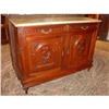 Image 1 : Louis XVI Style Walnut Buffet with Marble Top #2395169