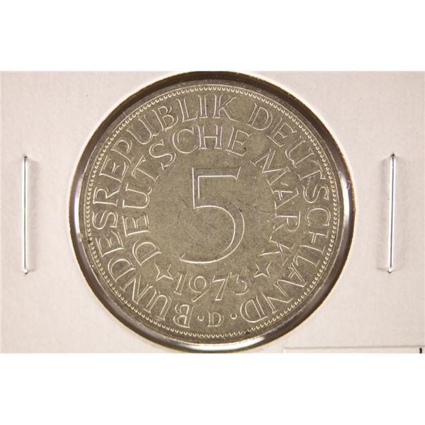 1973-D GERMANY SILVER 5 MARKS