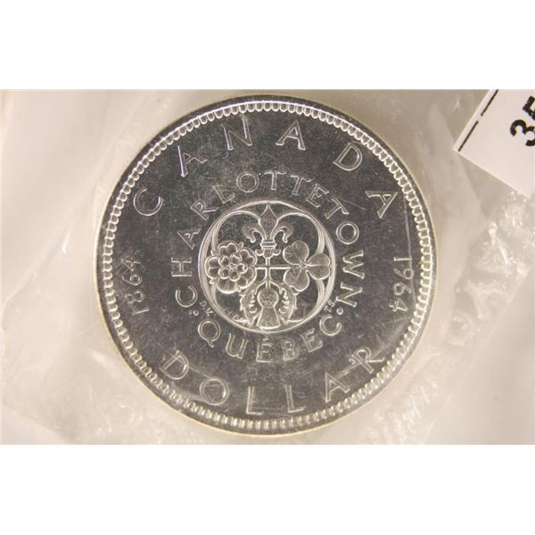 1964 CANADA CHARLOTTETOWN SILVER DOLLAR BU