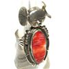 Image 1 : Navajo Kachina Ring Sz 8 Spiny Oyster Sterling Bennie