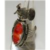 Image 2 : Navajo Kachina Ring Sz 8 Spiny Oyster Sterling Bennie