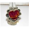 Image 2 : Navajo Purple Spiny Oyster Heart Ring Adjustable