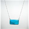 Image 2 : Navajo Sterling Silver Kingman Turquoise Bar Necklace