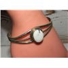 Image 2 : Navajo White Buffalo Bracelet Sterling Silver Native