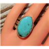Image 3 : Native American Kingman Turquoise Ring Size 10 Sterling