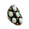Image 2 : Navajo Opal Cluster Ring Size 9 Sterling Silver Signed