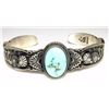 Image 1 : Navajo Dry Creek Turquoise Sterling Hand Etched Stacker