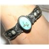 Image 8 : Navajo Dry Creek Turquoise Sterling Hand Etched Stacker