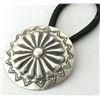 Image 2 : Navajo Concho Hair Tie Sterling Silver Silver Native