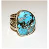 Image 2 : Navajo Kingman Turquoise Ring Size 10 Sterling Silver