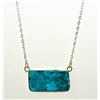 Image 2 : Navajo Sterling Silver Kingman Turquoise Bar Necklace
