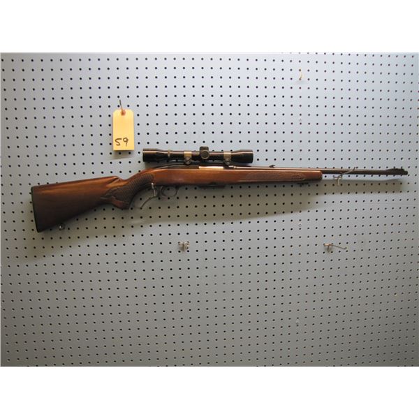 Winchester Model 88; lever action .308 Win cal; 22" barrel; w/ Tasco 4 X 32 scope; 1 extra clip; S/N