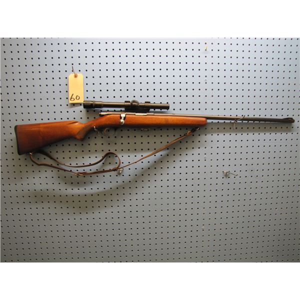 Savage Model 4C (clip); bolt action .22 rimfire cal; 24" barrel; w/Weaver V22 scope (3 X 6 power); n