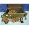 Image 8 : Rectangular barrack box with backpack frame, backpack, kit bags, 4pc canvas kit items. Midland waki