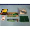 Image 1 : powder measure, scale, reloading blocks, handloading book, Cutter & Lock stud