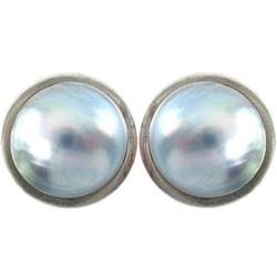 Vintage 18K White Gold Mother of Pearl Earrings#2365562