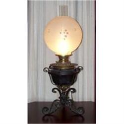 Antique Converted Art Nouveau Oil Lamp #2365707