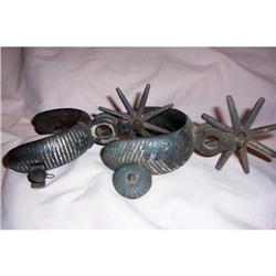 Antique Silver Mounted  Iron Spanish  Spurs #2365725