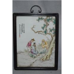Chinese  Famille  Rose  Porcelain  Plaque   #2365746