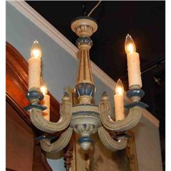 French Painted Wood Chandelier #2365766