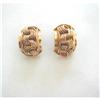 Image 1 : 1940's HEAVY 14K Y GOLD BRAIDED CLIP EARRINGS #2365941