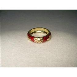 Hidalgo Enamel 18K Gold Floral Diamond Band #2366014