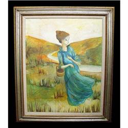 Modigliani Style Girl Oil Painting Surrealist #2366341