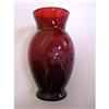 Image 1 : PRETTY RUBY RED VASE ETCHED FLORAL DESIGN #2375668
