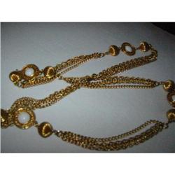 Golden Chain Necklace,w white summer beads! #2375704