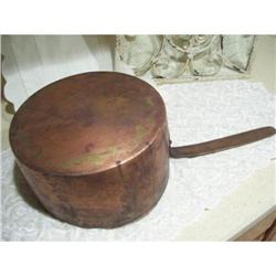 Primitive Hand Crafted Antique Copper Pot #2375727