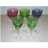 Image 1 : Lot of 5 Cut Glass Multi Colored Cordials #2375739