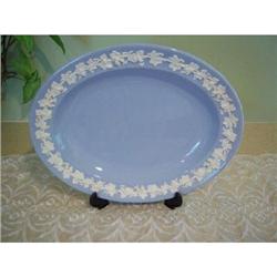 Wedgwood Queen's Ware White on Blue Platter #2375747