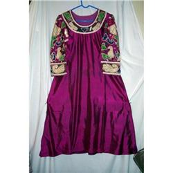 Vintage Mexican Silk/Glass Beaded Dress #2375839