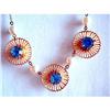 Image 1 : Art Deco Gilted Blue Rhinestone Necklace #2375968