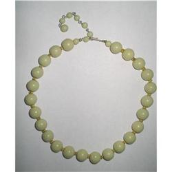 Lucite Bead Choker Necklace 16-1/2"  Celery #2376027