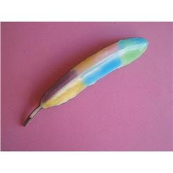 Enamel Guilloche Feather Brooch Pin Pastels #2376030