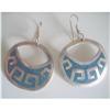 Image 1 : Earrings Alpaca Silver & Turquoise Mexico #2376068