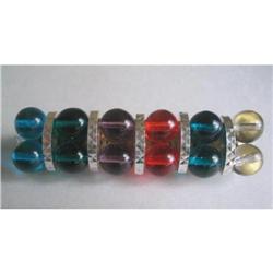 Art Deco Multi Col. Lucite Bead Bar Brooch #2376074