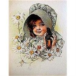 old vintage MAUD HUMPREY LITHO print * child #2376900