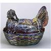 Image 1 : CARNIVAL GLASS HEN DISH / REPRODUCTION NEW #2377208
