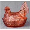 Image 1 : REPRODUCTION PINK GLASS HEN DISH / REPRODUCTION#2377210