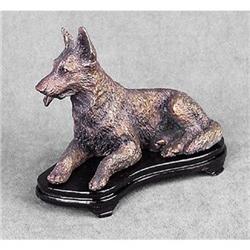 BRASS GERMAN SHEPHERD DOG STATUE #2377244