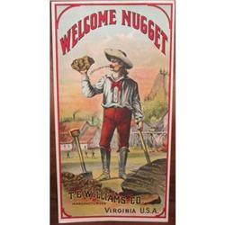 WELCOME NUGGET TOBACCO LABEL / OLD VINTAGE #2377246