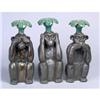 Image 1 : 3 MONKEY PORCELAIN CANDLEHOLDERS #2377252