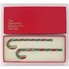 Image 1 : 4 VINTAGE MOMA CRYSTAL CANDY CANE ORNAMENTS IN #2377266