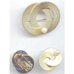 SALE Signed Pin and Earrings Set. #2377311