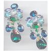 Image 1 : SALE Blue Green Earrings   Flashy and gigantic #2377313