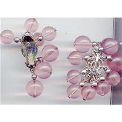 SALE Wild Pink Drop Earrings clip on  Signed #2377321