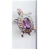 Image 1 : SALE Sterling  Turtle with Amethyst  Pin #2377323