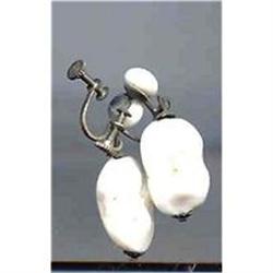 SALE Milk Glass Drop Earrings #2377340
